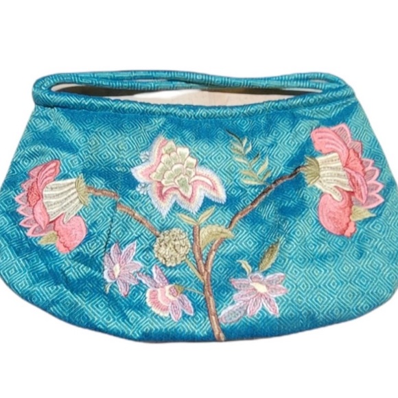 Moyna Handbag Floral Embroidery Boho Fairy Fairycore Mermaidcore Tapestry - Picture 1 of 10